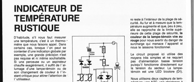 INDICATEUR DE , TEMPERATURE RUSTIQUE