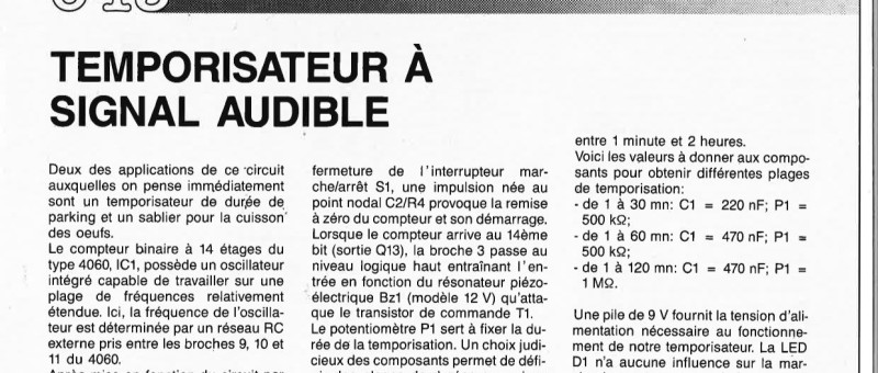 TEMPORISATEUR À SIGNAL AUDIBLE