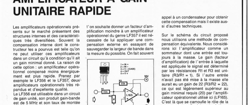 AMPLIFICATEUR A GAIN UNITAIRE RAPIDE