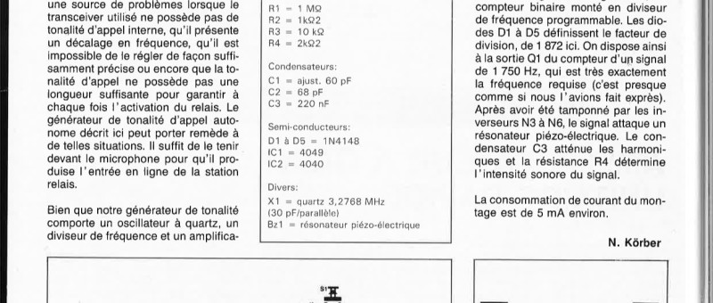 GÉNÉRATEUR DE SIGNAL D`APPEL POUR RADIO-AMATEUR