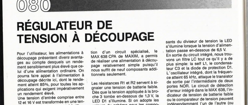 REGULATEUR DE TENSION À DÉCOUPAGE