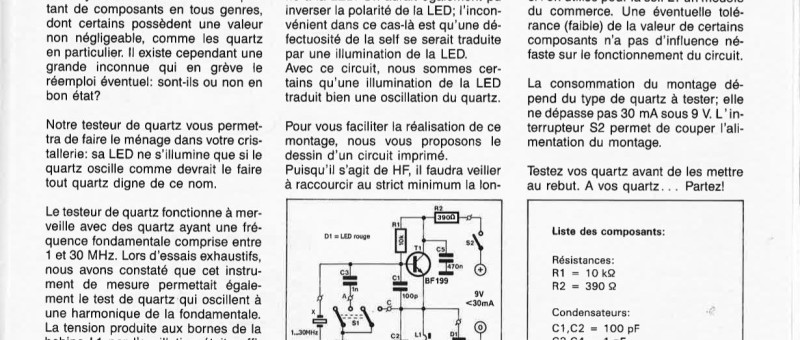 TESTEUR DE QUARTZ