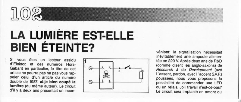 LA LUMIÈRE EST-ELLE BIEN ÉTEINtE