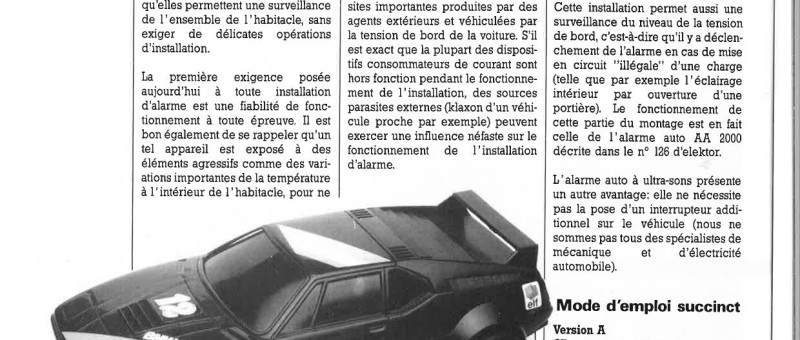 alarme auto à ultra-sons