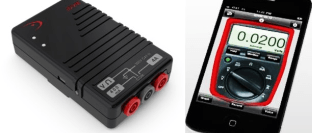 Multimeter module links to iPhone or iPad
