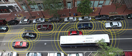 Communication entre véhicules et infrastructure routière