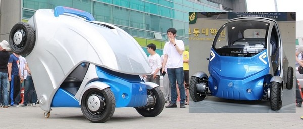 Opvouwbare elektrische auto