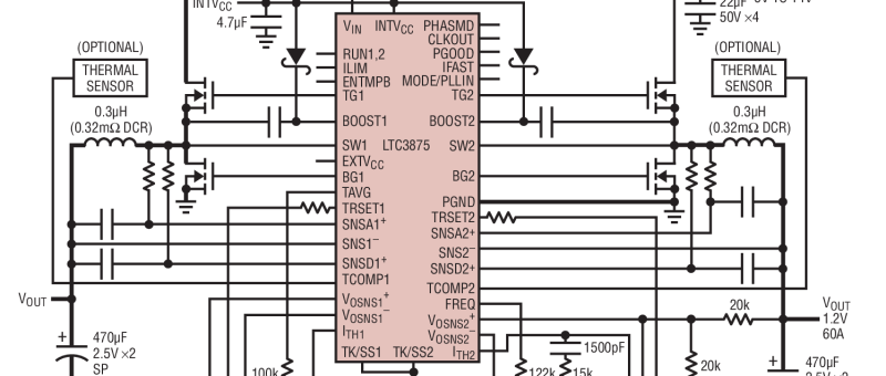 Nouveau contrôleur synchrone bi-phase à faible DCR