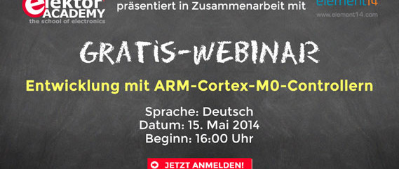 Gratis-Webinar: Entwicklung mit ARM-Cortex-M0-Controllern