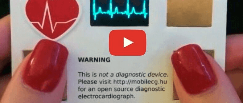 Électrocardiographe au format carte de visite