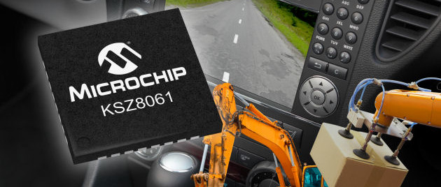 Quiet-WIRE KSZ8061 Ethernet-IC van Microchip voor veeleisende omstandigheden