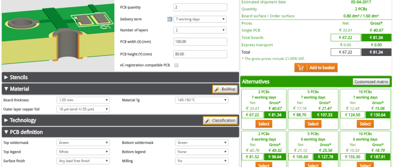 PCB Configurator : optimalisez tous les paramètres de vos CI AVANT la production