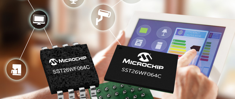 La mémoire SuperFlash® Serial Quad I/O™ 64 Mbits de Microchip réduit la consommation des appareils sur batterie