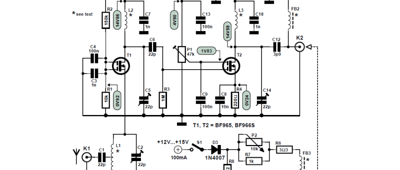 Circuit : amplificateur d'antenne VHF FM