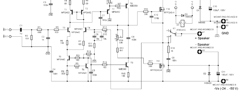 Kompakte Audio Endstufe mit IRFP240/IRFP9240