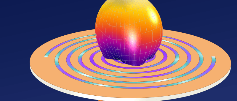Optimaliseer de veelzijdige spiraalantennes met elektromagnetische simulatie