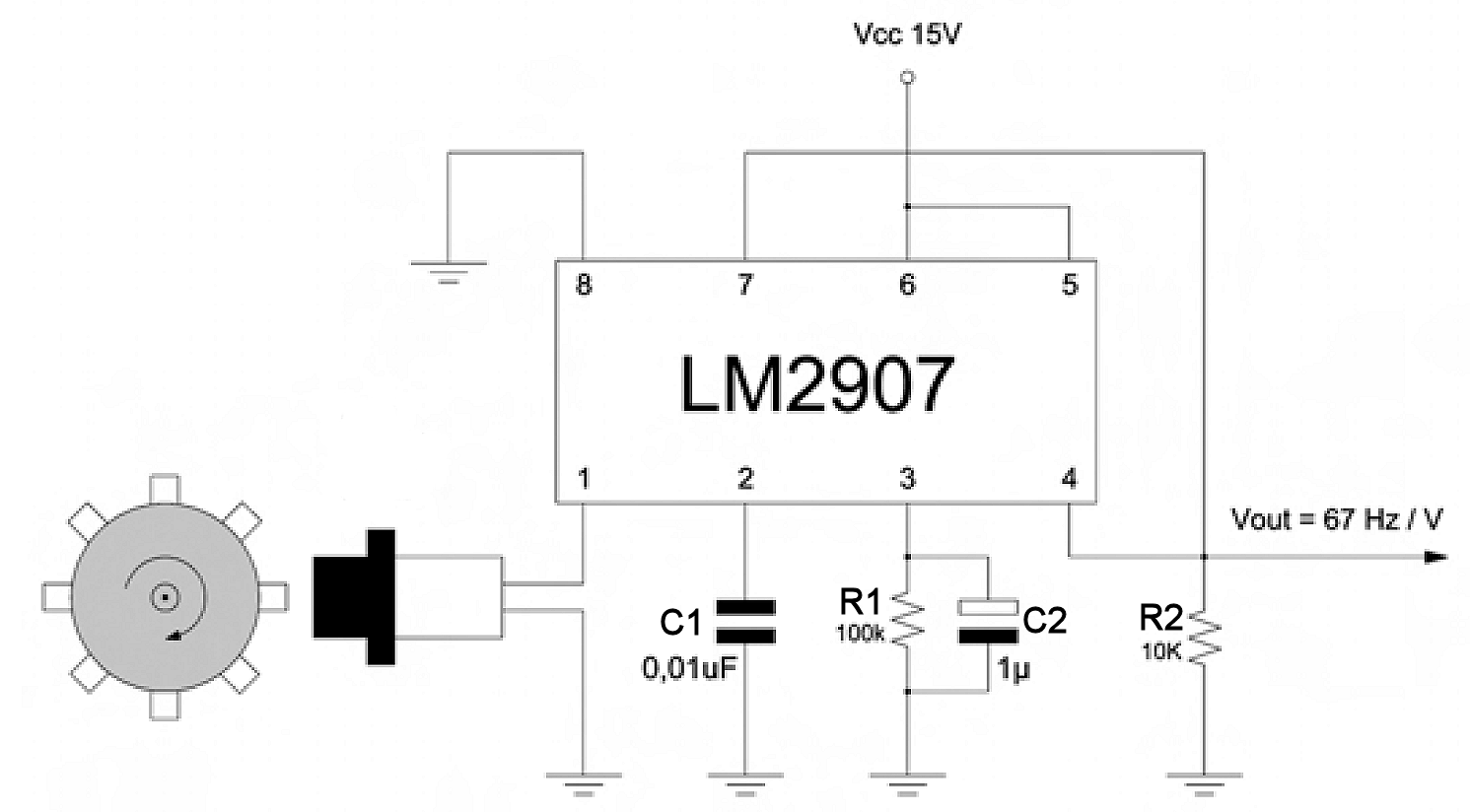Convertitore frequenza/tensione con LM2907