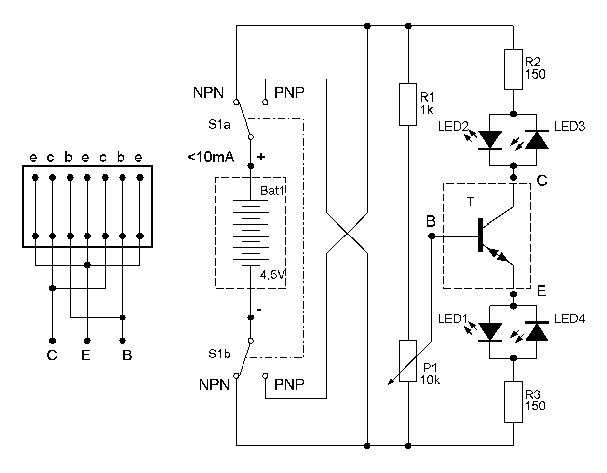 Tester universale per transistor