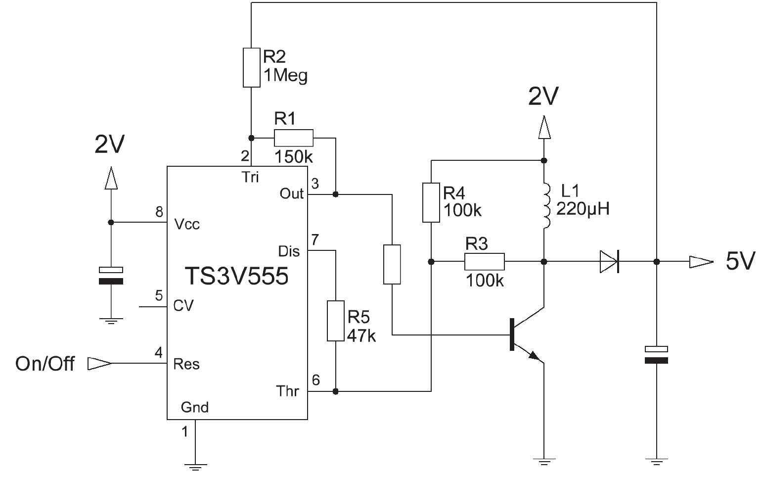 Convertitore economico da 2V a 5V