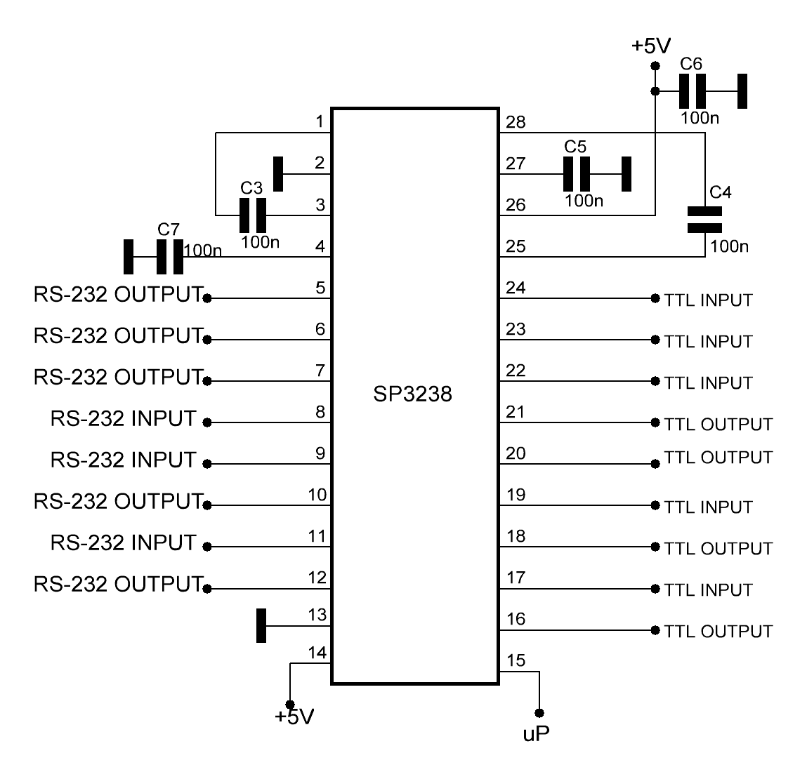 Adattatore di segnale TTL-CMOS per RS-232