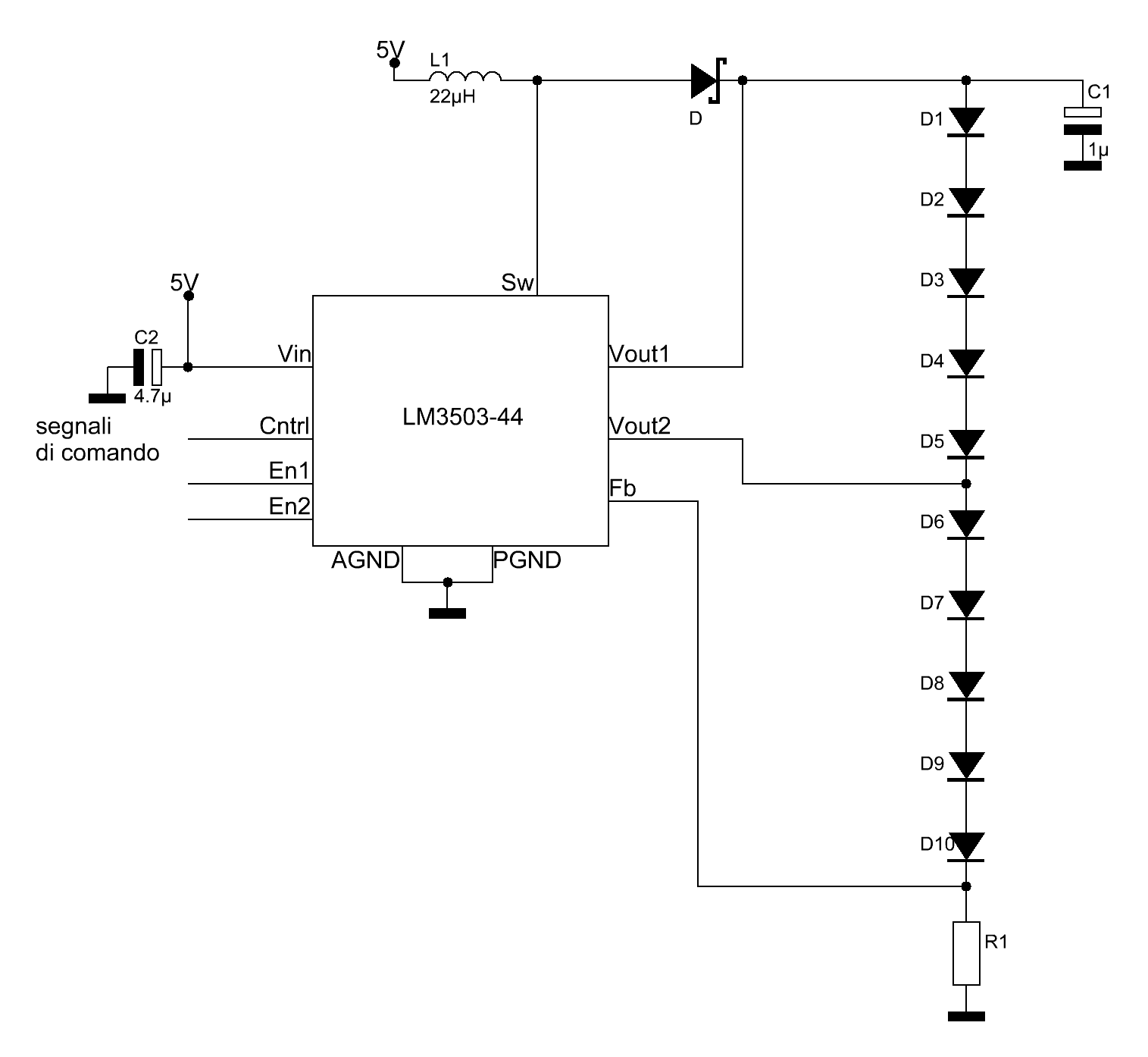 LED Driver con controllo di luminosità