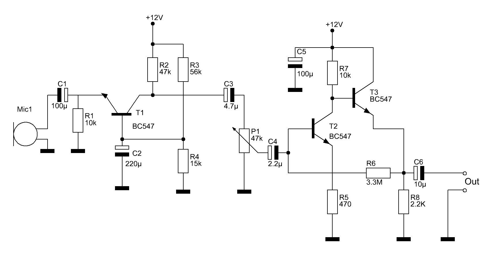 Preamplificatore dinamico per microfono