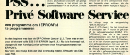PSS… Privé Software Service - een programma om (EPROM's) te programmeren
