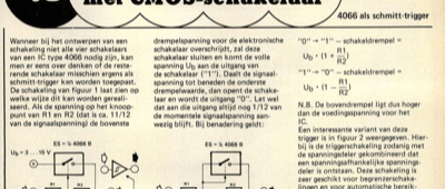 triggerschakeling met CMOS-schakelaar - 4066 als schmitt-trigger