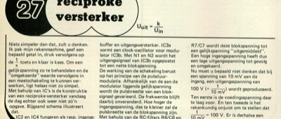 reciproke versterker Uuit = (k/Uin)
