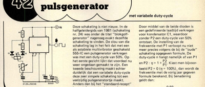555 pulsgenerator - met variabele duty-cycle