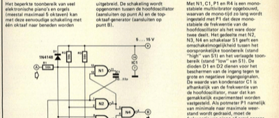 oktaafschakelaar - een toontje lager met een monoflop