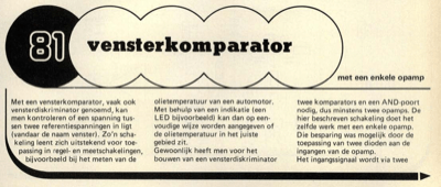 vensterkomparator - met een enkele opamp