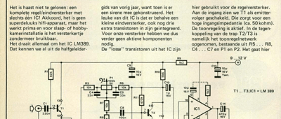 miniatuurversterker - IC-versterker met aktieve toonregeling