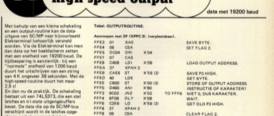 SC/MP met high speed output - data met 19200 baud