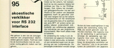 akoestische verklikker voor RS 232 interface