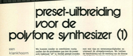 preset-uitbreiding voor de polyfone synthesizer (1) - een klankhoorn des overvloeds