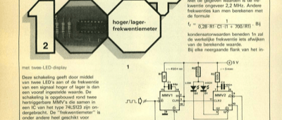 hoger/lager-frekwentiemeter - met twee-LED-display