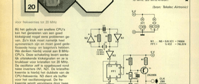 CPU-klokgenerator - voor frekwenties tot 20 MHz