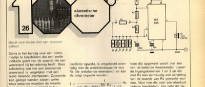 akoestische ohmmeter - ideaal voor lieden met een absoluut gehoor