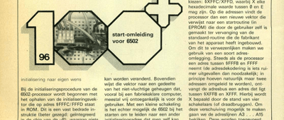 start-omleiding voor 6502 - initialisering naar eigen wens