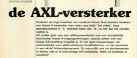 de AXL-versterker - klasse A: warme kwaliteit