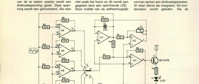 opamp-tester - driehoek- als testsignaal