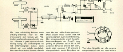 FM-band-antenne-omschakelaar met PIN-dioden