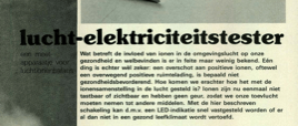 lucht-elektriciteitstester - een meetapparaatje voor luchtionenbalans