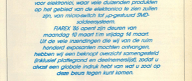 fiarex '86 - internationale vakbeurs ""van komponent tot systeem""