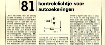 kontrolelichtje voor autozekeringen