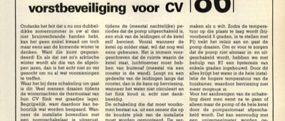 vorstbeveiliging voor CV
