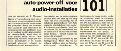 auto-power-off voor audio-installaties