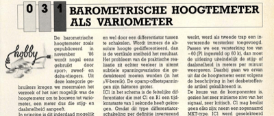 barometrische hoogtemeter als variometer