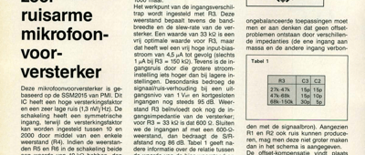 zeer ruisarme mikrofoonvoorversterker